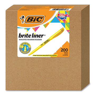 BIC® Brite Liner Highlighter Value Pack, Yellow Ink, Chisel Tip, Yellow-black Barrel, 24-pack freeshipping - TVN Wholesale